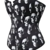 Corset noir et blanc à motifs crânes