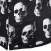 Corset noir et blanc à motifs crânes