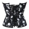Corset noir et blanc à motifs crânes