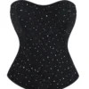 Corset noir étoilé à strass