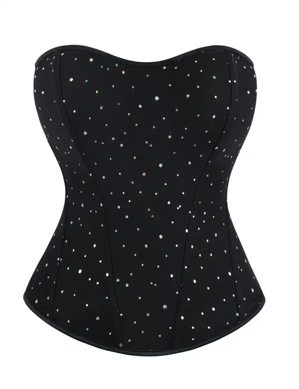 Corset noir étoilé à strass