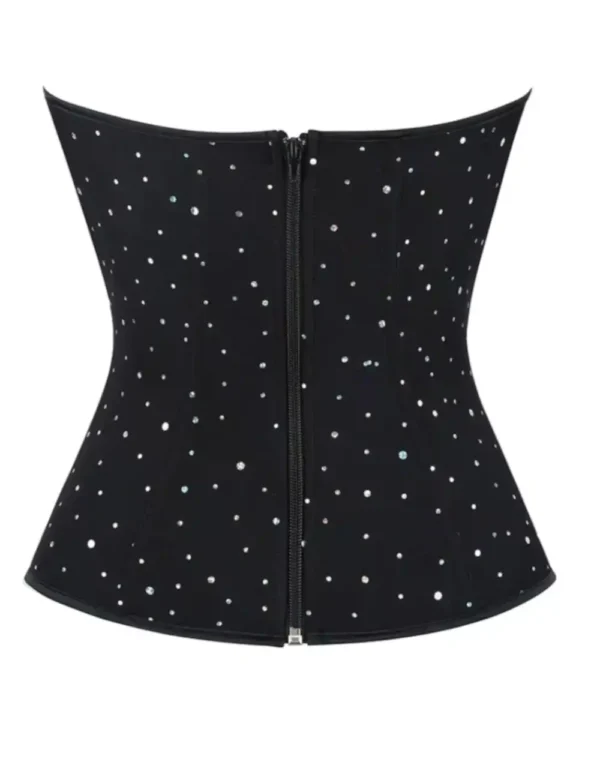 Corset noir étoilé à strass