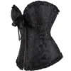 Corset noir jacquard zippé (4) Corset noir jacquard zippé