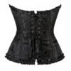 Corset noir jacquard zippé (6) Corset noir jacquard zippé