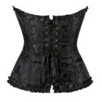 Corset noir jacquard zippé (6) Corset noir jacquard zippé