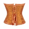 Corset orange cuivré à motifs floraux et zip frontal