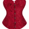 Corset overbust rouge à lacets noirs