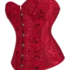 Corset overbust rouge à lacets noirs
