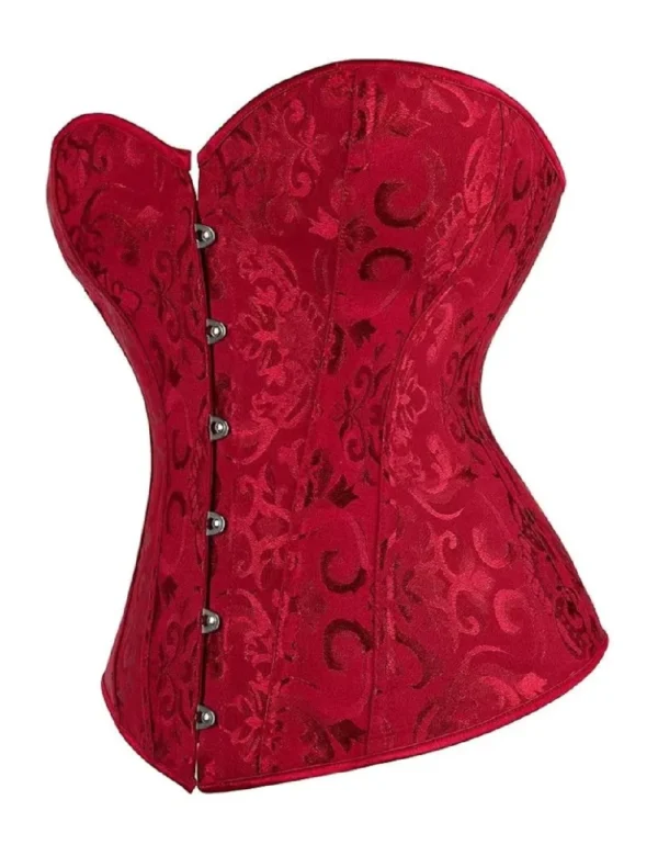 Corset overbust rouge à lacets noirs