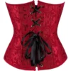Corset overbust rouge à lacets noirs