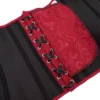 Corset overbust rouge à lacets noirs