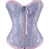 Corset romantique bleu pastel et rose à zip