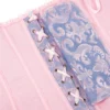 Corset romantique bleu pastel et rose à zip
