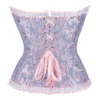 Corset romantique bleu pastel et rose à zip