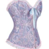 Corset romantique bleu pastel et rose à zip