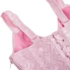 Corset rose clair à bretelles et lacets frontaux