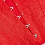 Corset rouge à manches Bardot en dentelle (3) Corset rouge à manches Bardot en dentelle