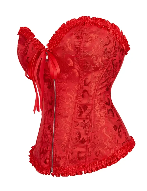 Corset rouge glamour à fermeture zippée (3) Corset rouge glamour à fermeture zippée