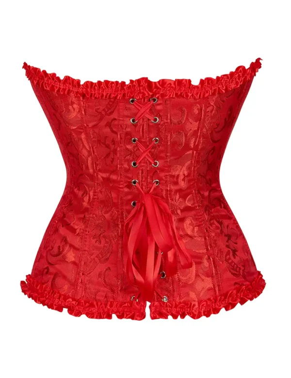 Corset rouge glamour à fermeture zippée (4) Corset rouge glamour à fermeture zippée