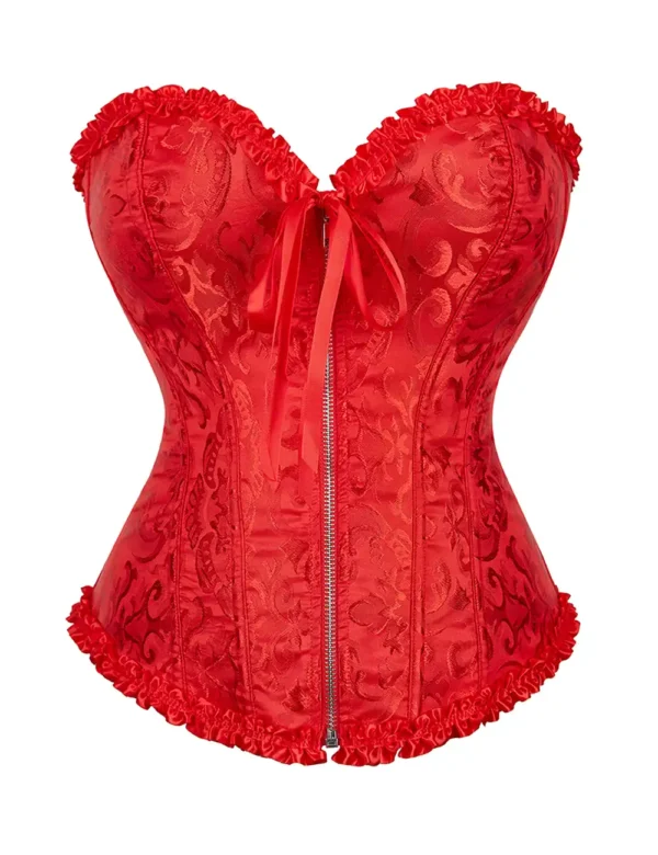 Corset rouge glamour à fermeture zippée (5) Corset rouge glamour à fermeture zippée