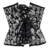 Corset serre-taille à motifs têtes de mort (2) Corset serre-taille noir à motifs têtes de mort