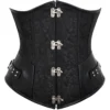 Corset sous-poitrine noir gothique à fermoirs métalliques (5) Corset sous-poitrine noir gothique à fermoirs métalliques