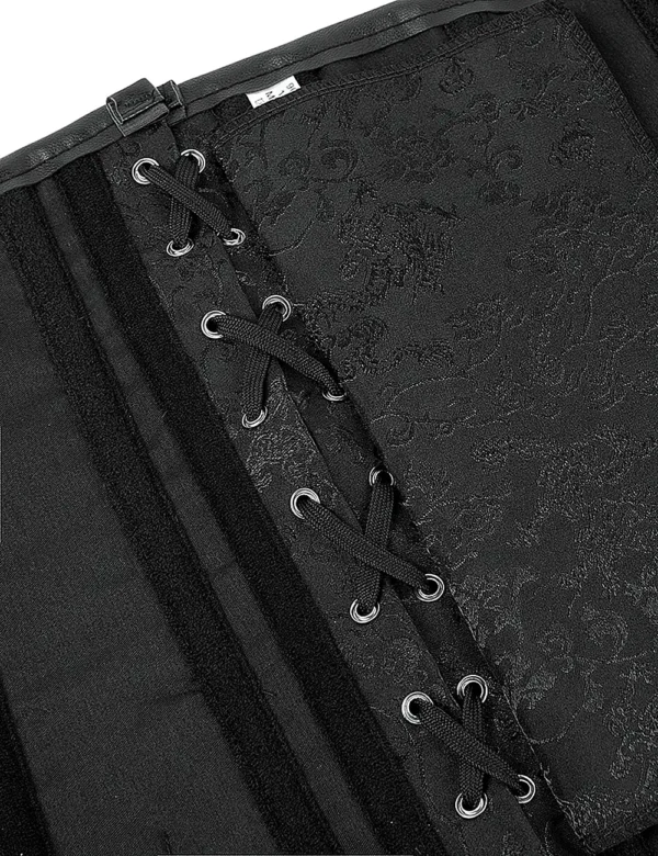 Corset sous-poitrine noir gothique à fermoirs métalliques (7) Corset sous-poitrine noir gothique à fermoirs métalliques