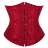 Corset sous-poitrine rouge rubis à motifs baroques