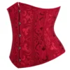 Corset sous-poitrine rouge rubis à motifs baroques