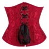 Corset sous-poitrine rouge rubis à motifs baroques