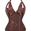Corset steampunk brun cuivré à chaînes (2) Corset steampunk brun cuivré à chaînes