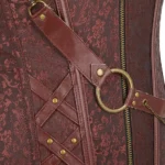 Corset steampunk brun cuivré à chaînes