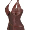 Corset steampunk brun cuivré à chaînes (5) Corset steampunk brun cuivré à chaînes