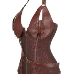 Corset steampunk brun cuivré à chaînes