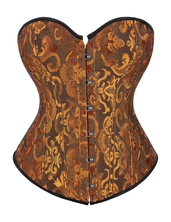 Corset steampunk cuivré à reflets dorés