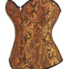 Corset steampunk cuivré à reflets dorés