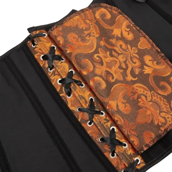 Corset steampunk cuivré à reflets dorés