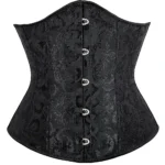 Corset underbust noir à motifs baroques (3) Corset underbust noir à motifs baroques