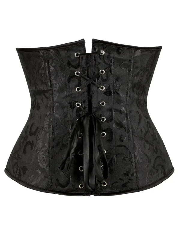 Corset underbust noir à motifs baroques (4) Corset underbust noir à motifs baroques