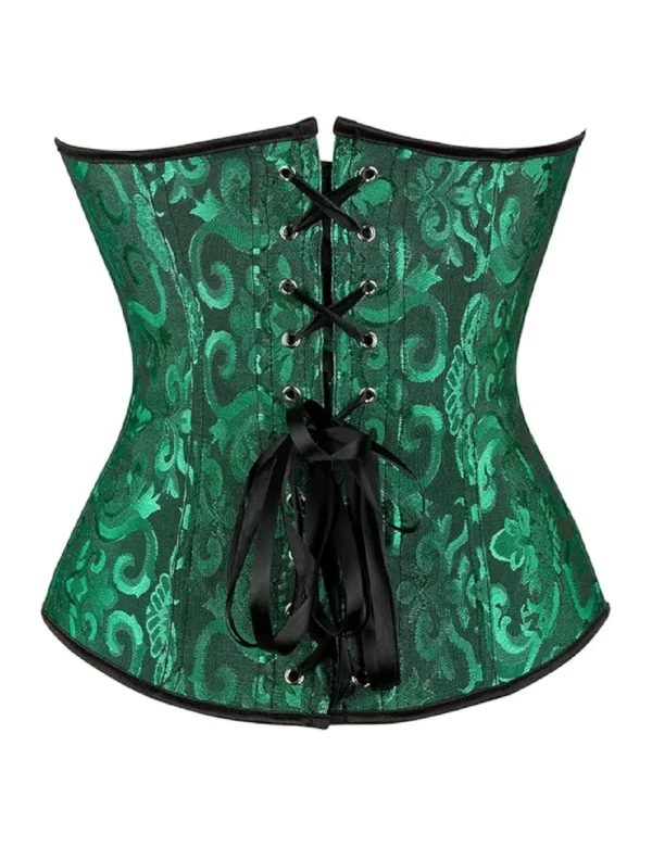 Corset vert émeraude à lacets noirs (2) Corset vert émeraude à lacets noirs