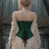 Corset vert émeraude à lacets noirs 3 Corset vert émeraude à lacets noirs