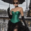 Corset vert en satin