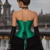 Corset vert en satin