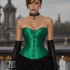 Corset vert en satin