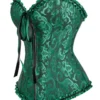Corset victorien vert émeraude à zip frontal (3) Corset victorien vert émeraude à zip frontal