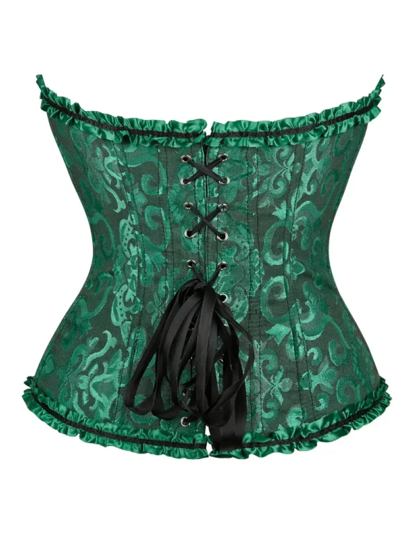 Corset victorien vert émeraude à zip frontal (4) Corset victorien vert émeraude à zip frontal