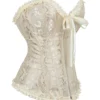 Corset victorien zippé ivoire à motifs floraux (2) Corset victorien zippé ivoire à motifs floraux