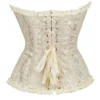 Corset victorien zippé ivoire à motifs floraux (3) Corset victorien zippé ivoire à motifs floraux