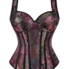 Corset violet à bretelles motifs orientaux