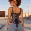 Corset violet à bretelles motifs orientaux
